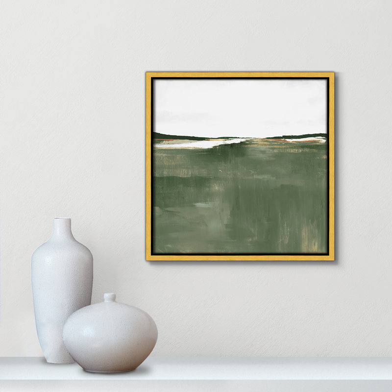Dauntsey Green Sea by Dauntsey Z - Floater Frame Print on Canvas, 13.5" H x 13.5" W, Gold