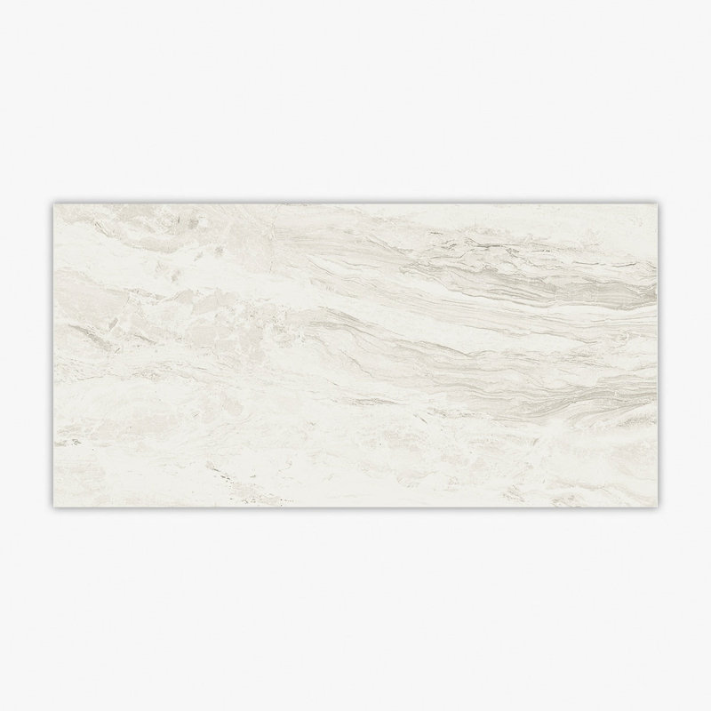 Oasistone White Polished 12x24 Porcelain Tile, Cream