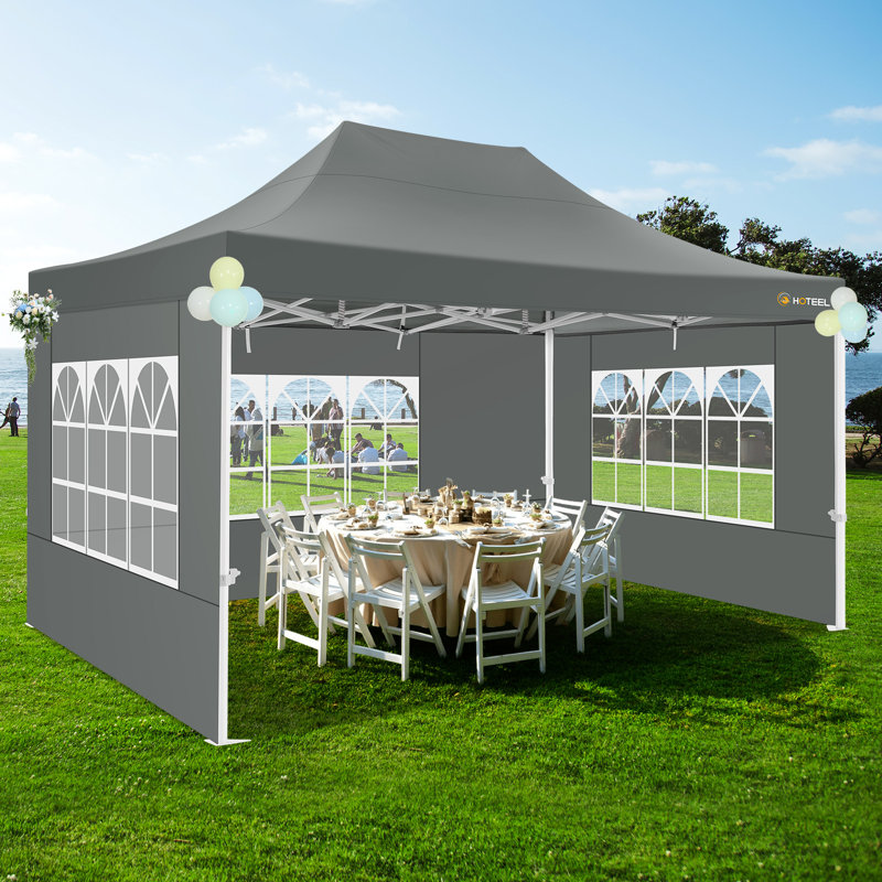 Tente escamotable robuste de 180 po x P 118 po avec 4 parois latérales, tente de fête imperméable, tentes commerciales instantanées faciles à installer