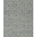 Tulah Hand Knotted Wool Geometric Shapes Area Rug in Ivory/Blue/Green