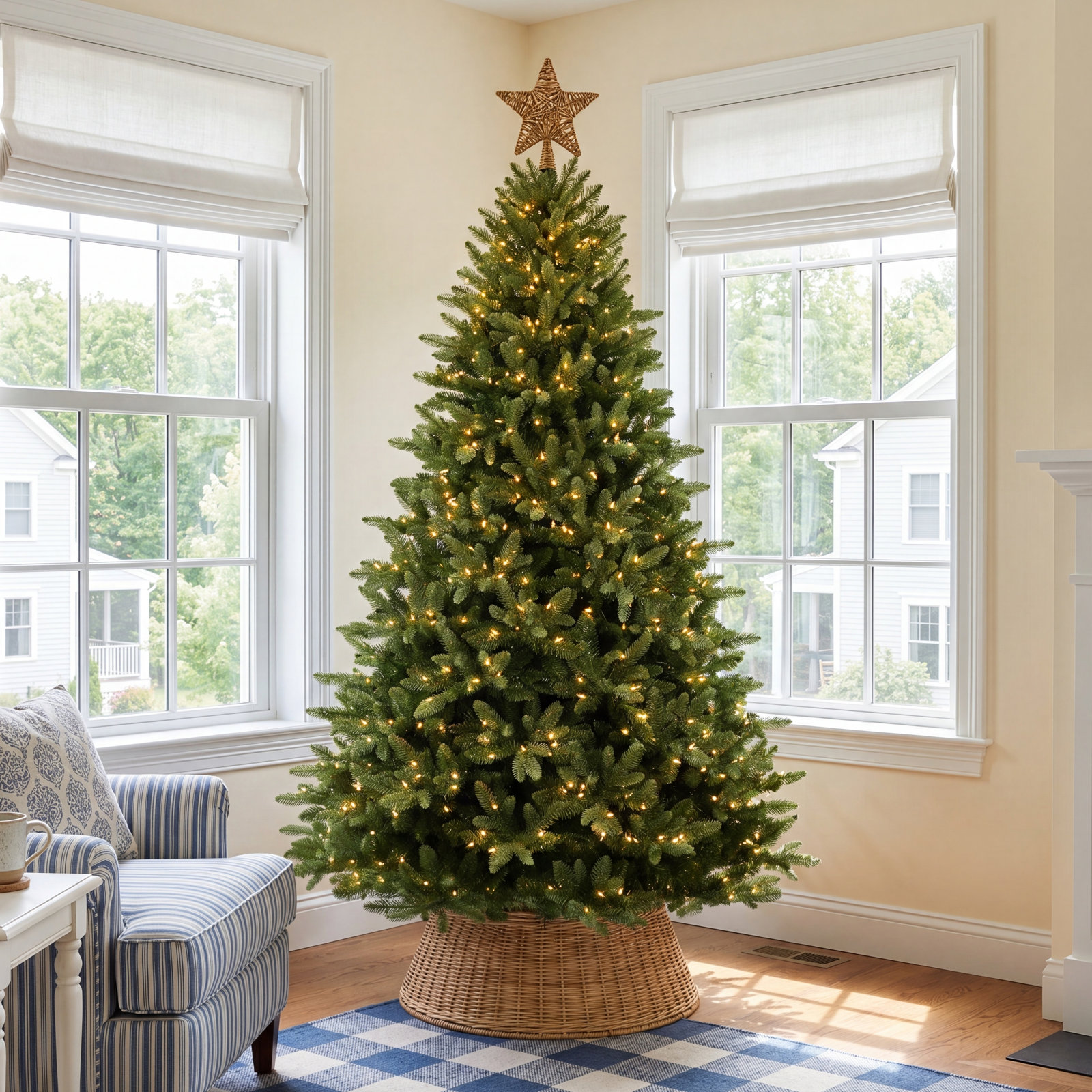90' Lighted Artificial Spruce Christmas Tree