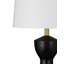 Ensemble de 2 lampes de table moderne noir texturé avec abat-jour en lin blanc, hauteur de 31 po