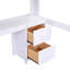 Lit mezzanine pleine grandeur avec bureau, armoires et rangement de chevet - Bois massif blanc avec station de charge-1053818868