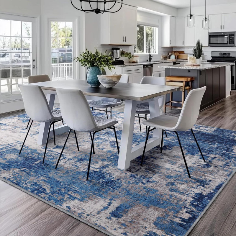 Washable Area Rugs Non-Slip Modern Abstract Soft For Living Room Entryway Bedroom Nursery Print Pattern, Rectangle 5' x 7'