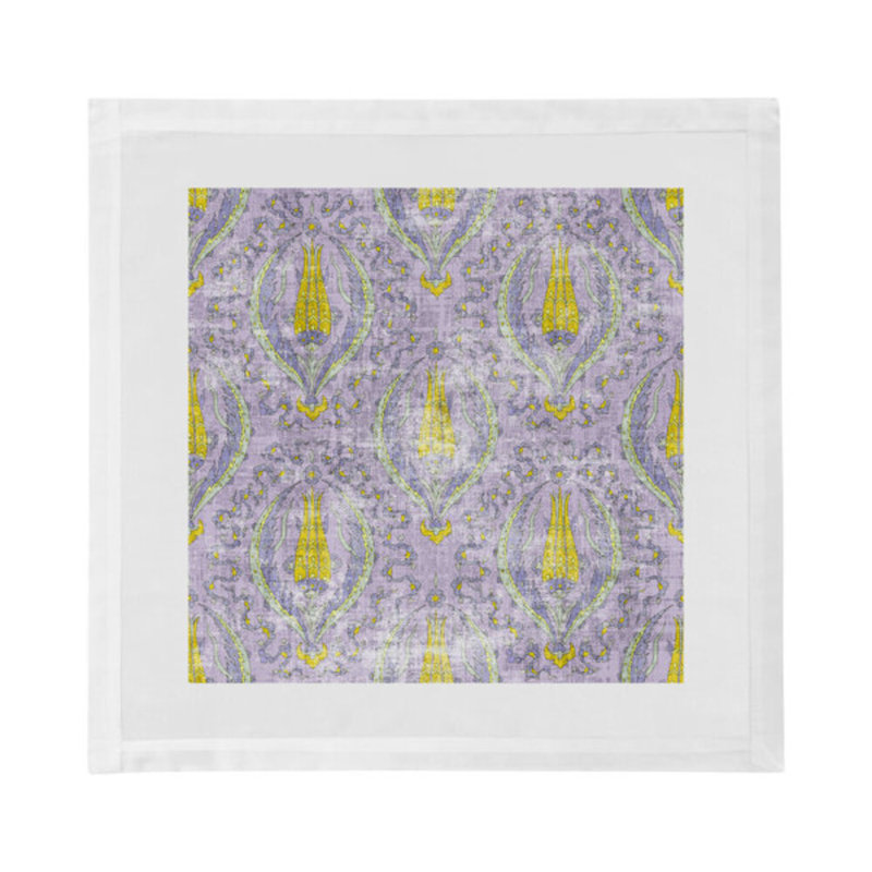 Byzantine Jewel Hemstitch 22" Linen/Cotton Napkin, Lilac