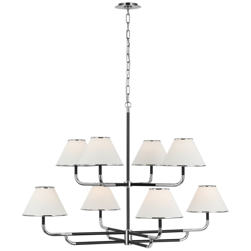 Rigby 8 - Light Chandelier, Polished Nickel/Ebony