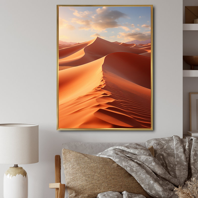 Kennley Égypte - Sables mystiques I - Impression, Cadre flottant doré, H 32 po x l 16 po x P 1 po