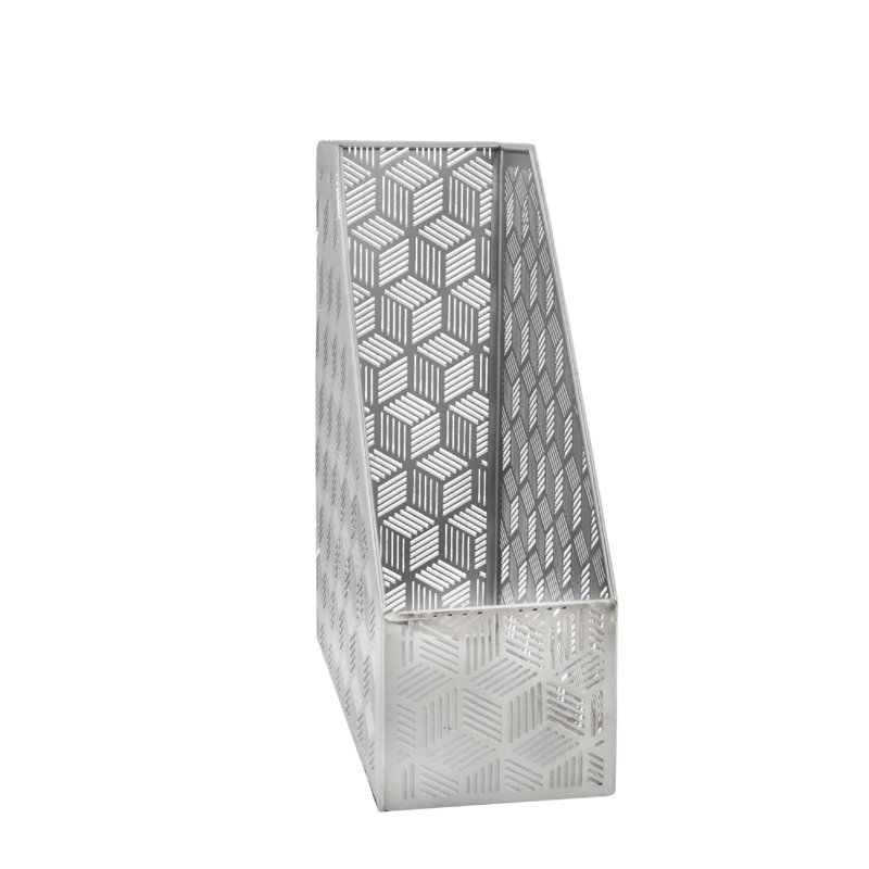 Metal Free Standing Magazine Rack, Silver