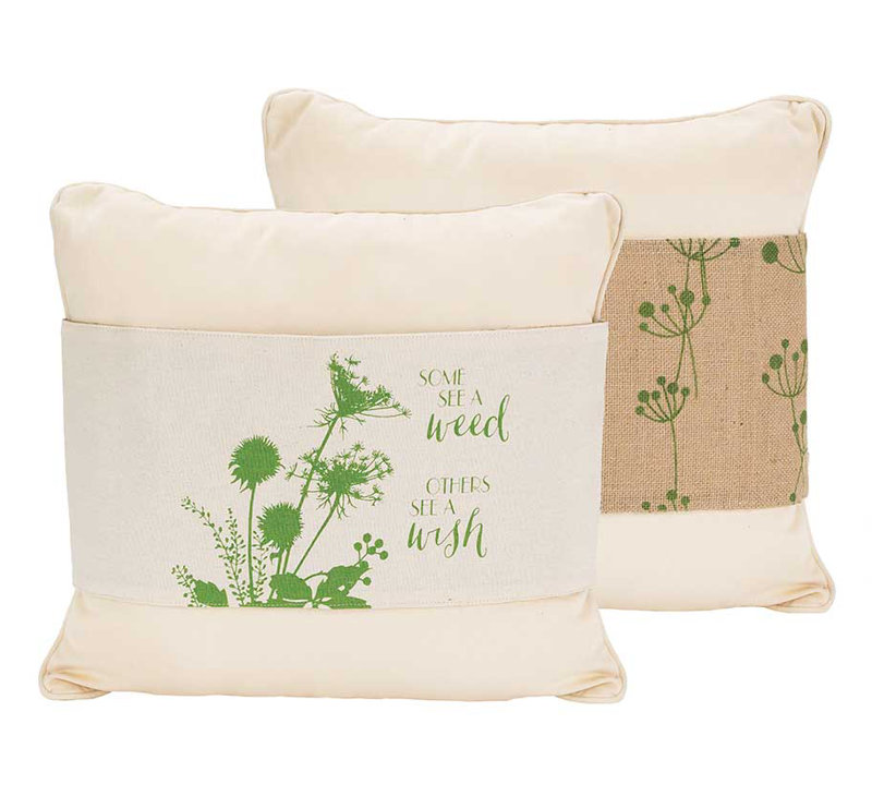 Appliqued Cotton Reversible Pillow Cover