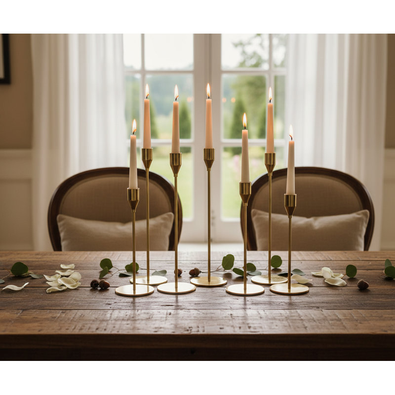 6 Piece Metal Tabletop Candlestick Set