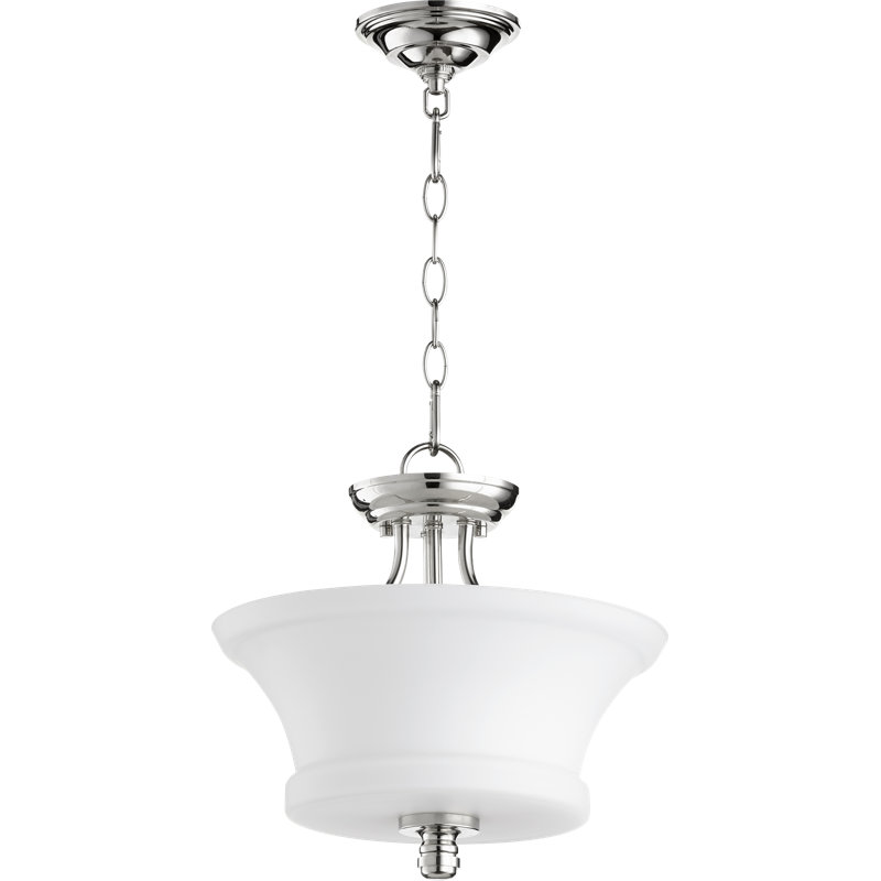 Luminaire bol suspendu unique à 2 lumières de style herman, Nickel poli