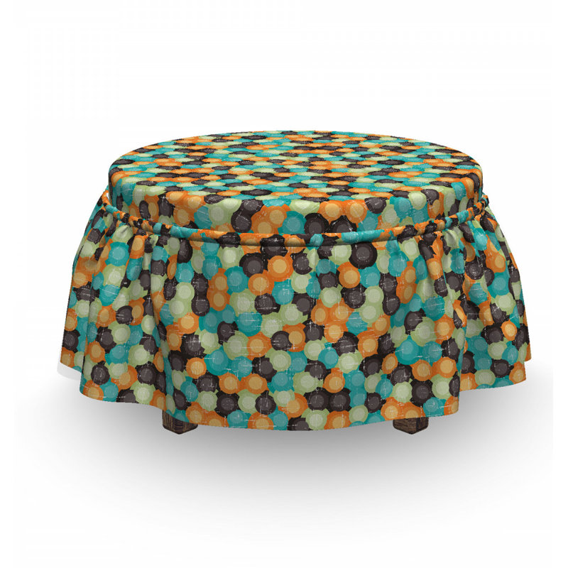 Ensemble de housse pour repose-pieds à coussin de boîte 2 pièces géométrique tons