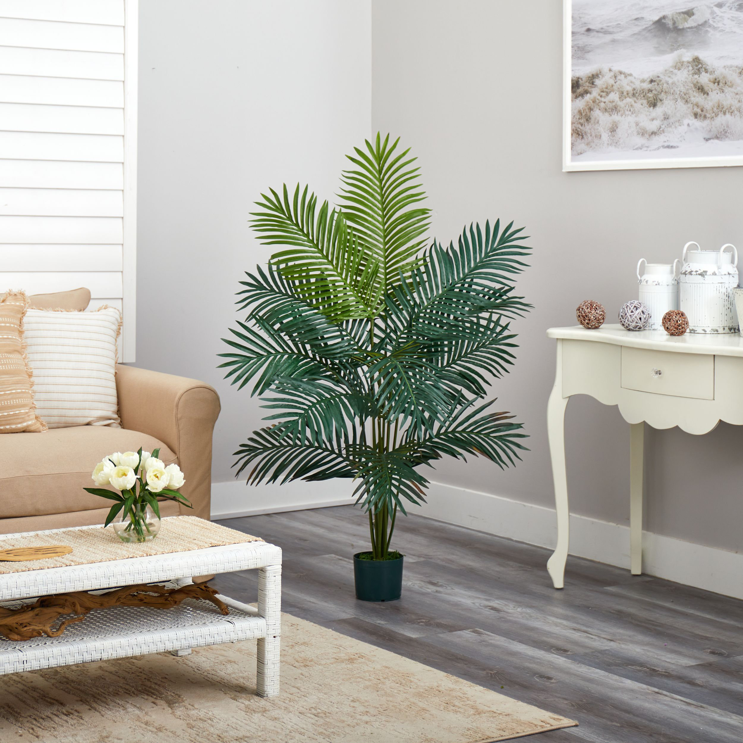 Highland Dunes Esters 60'' Faux Palm Tree in Pot & Reviews | Wayfair