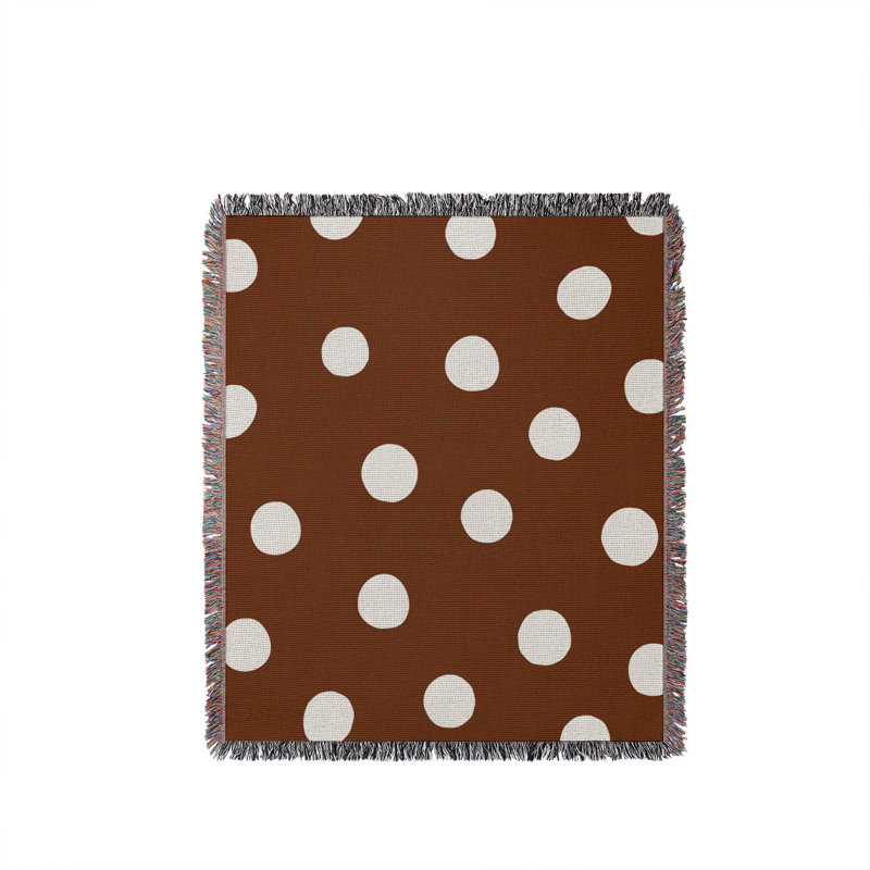 Leonore Hand Woven Throw Blanket, 50" x 60" - Throw, Rust Brown