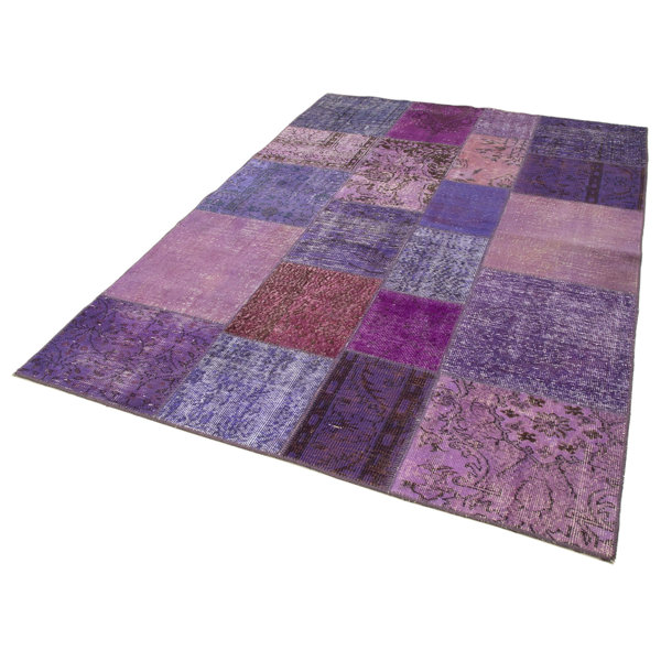 Purple Patchwork Rug Latitude Vive Bespoky Kirk Yama Purple Patchwork Cotton Wool Hand Woven ...