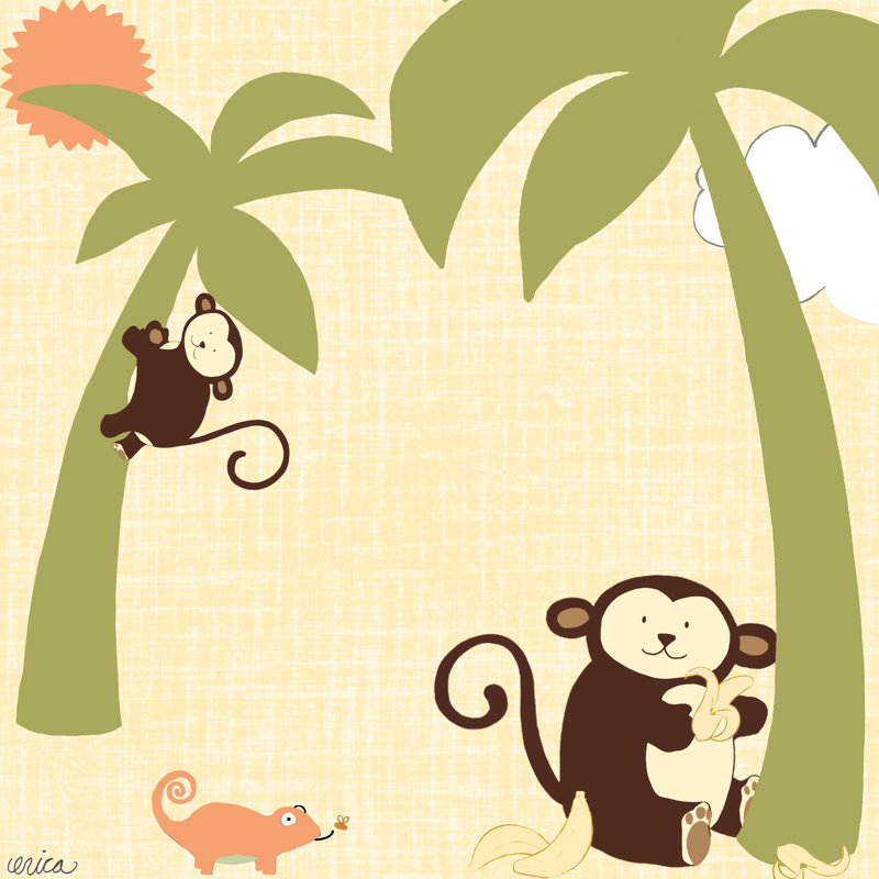 Baby Jungle II by June Erica Vess - Wrapped Canvas Print, 76cm H x 76cm W