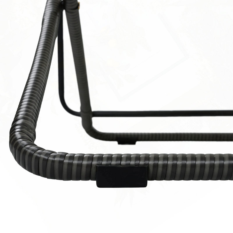 2-Pieces Rattan-Wrapped Patio Chair with Adjustable Backrest, Noir