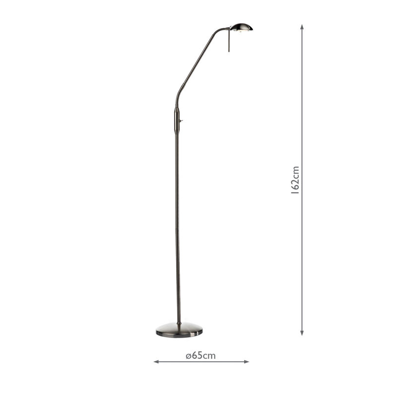 Lummus 162cm Task Floor Lamp Set, Satin Chrome