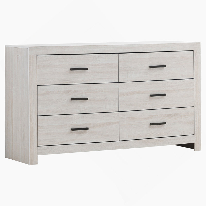 Commode blanche à 6 tiroirs, Blanc