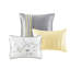 Édredon 7 pièces jaune grand - motif brodé, tissu, fer à repasser à vapeur pour le rembourrage d'aspect froissé, lavable à la machine, jupe de lit incluse-121405851-121405852