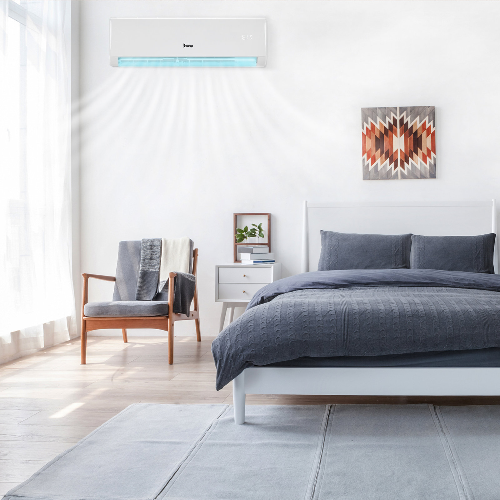 Winado 11000 BTU Ductl es Mini Split Air Conditioner with Heater and ...