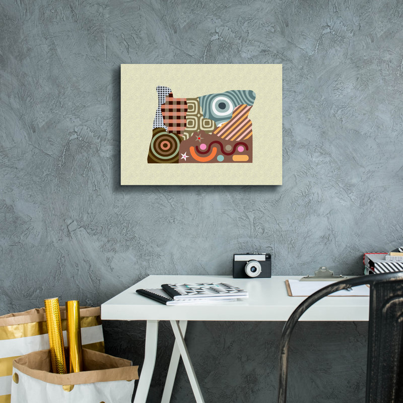«Oregon State Map» par Lanre Adefioyue, H 12 po x l 16 po x P 0,75 po
