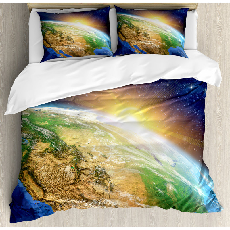 Modern & Contemporary Polyester Mixed Duvet Cover, Queen Duvet Cover + 2 Standard Shams