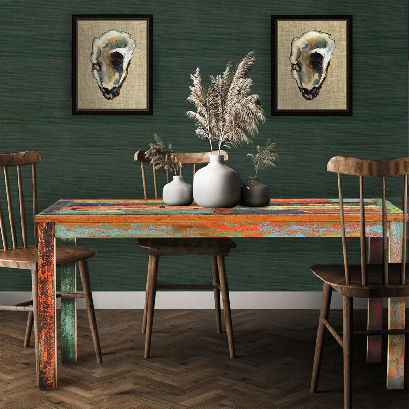Anderle Teak Solid Wood Top Dining Table, 30" H x 87" L x 43" W