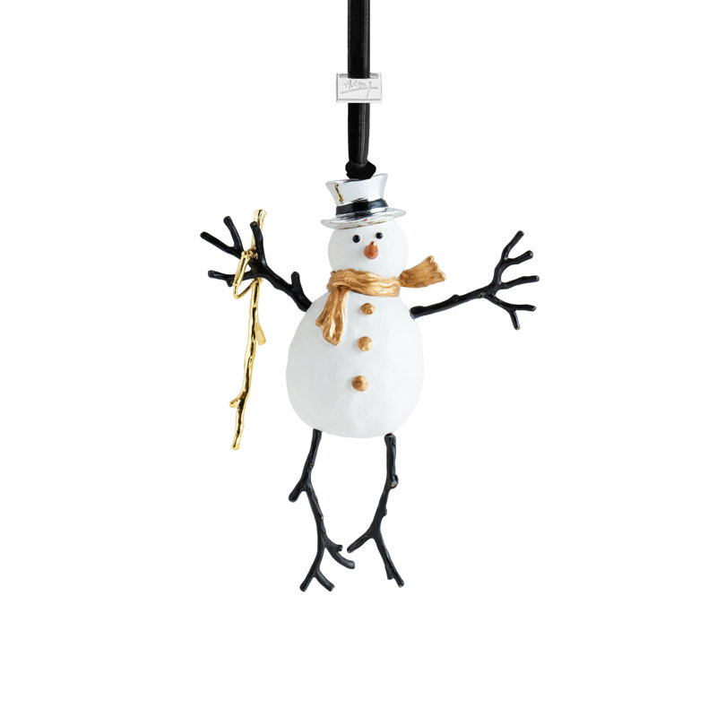 Snowman 5.5'' Handmade Ceramic / Porcelain Snowmen Hanging Figurine Ornament