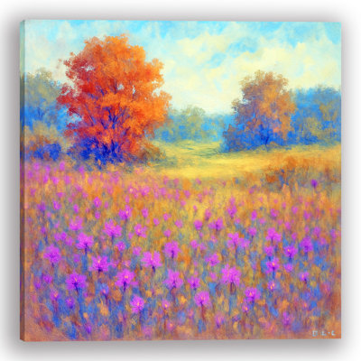 Autumn Wildflower Symphony - impression sur toile tendue