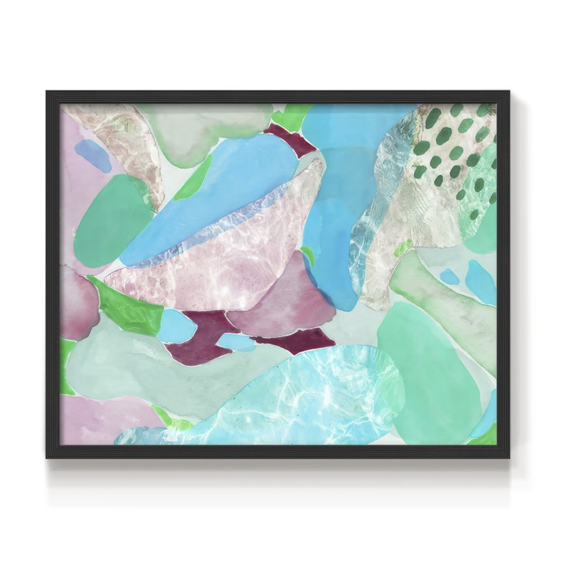 Paper Swimming Pool I -Framed Print - Restickable, 8" H x 10" W, Black