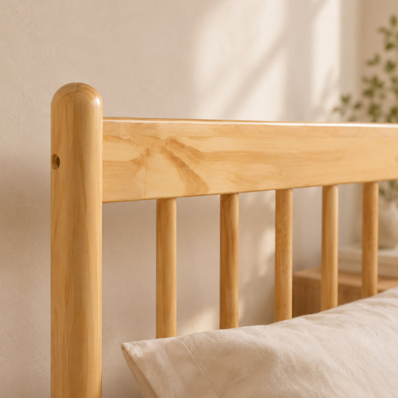Lits de rangement spacieux, structure en bois naturel de très grande taille, style maison de campagne