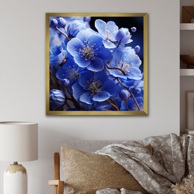 «Abstract Floral Whispers I», reproduction sur toile, H 16 po x l 16 po x P 1 po, Cadre doré simple