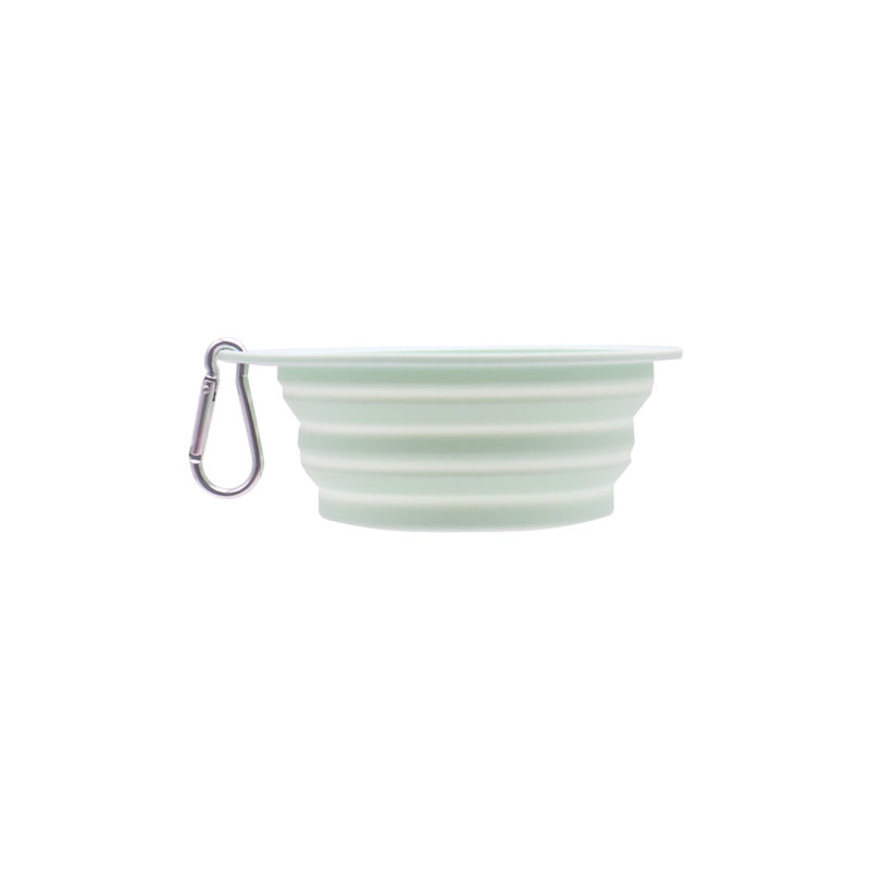 Bol à nourriture pliable pour voyage lent en silicone, 5,71 x 3,54 po, vert, Green