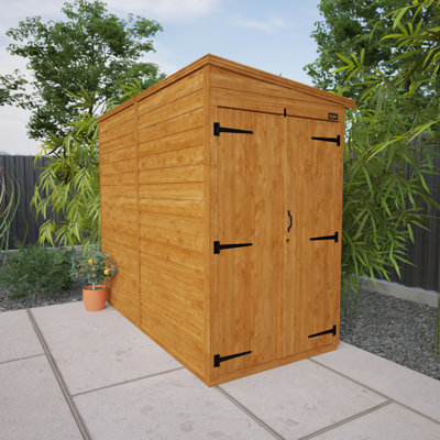 TigerFlex® Modular Buildings 8 ft. W x 4 ft. D Solid Wood Shiplap Pent Tool Shed