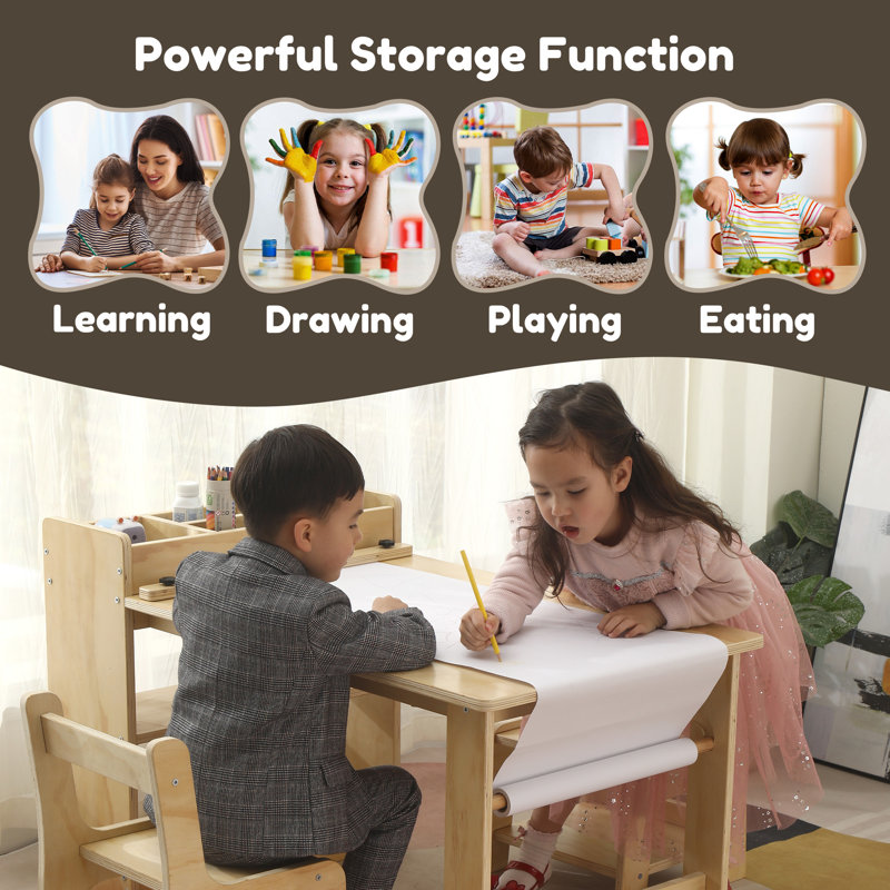 Jayvis Kids 3 Piece Play Or Activity Table and Chair Set