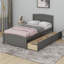 Lit plateforme simple en bois avec deux tiroirs Areisy-1154313431