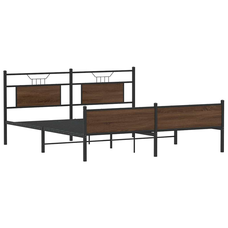 Bed Frame, Super King (6'), Brown Oak
