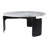 Modern Metal Round Coffee Table for Living Room Table - Contemporary 3-Leg Small Center Table with Stone Top for Home Display - 30", Gray & Black