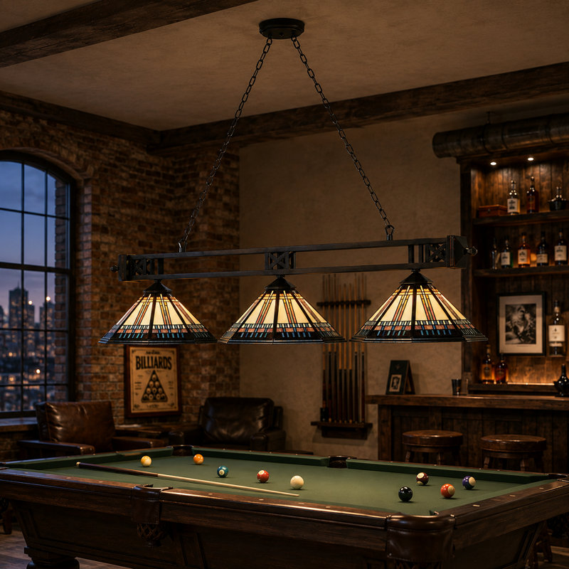 Shemar 3 - Light Pool Table Linear Pendant By RAM Game Room