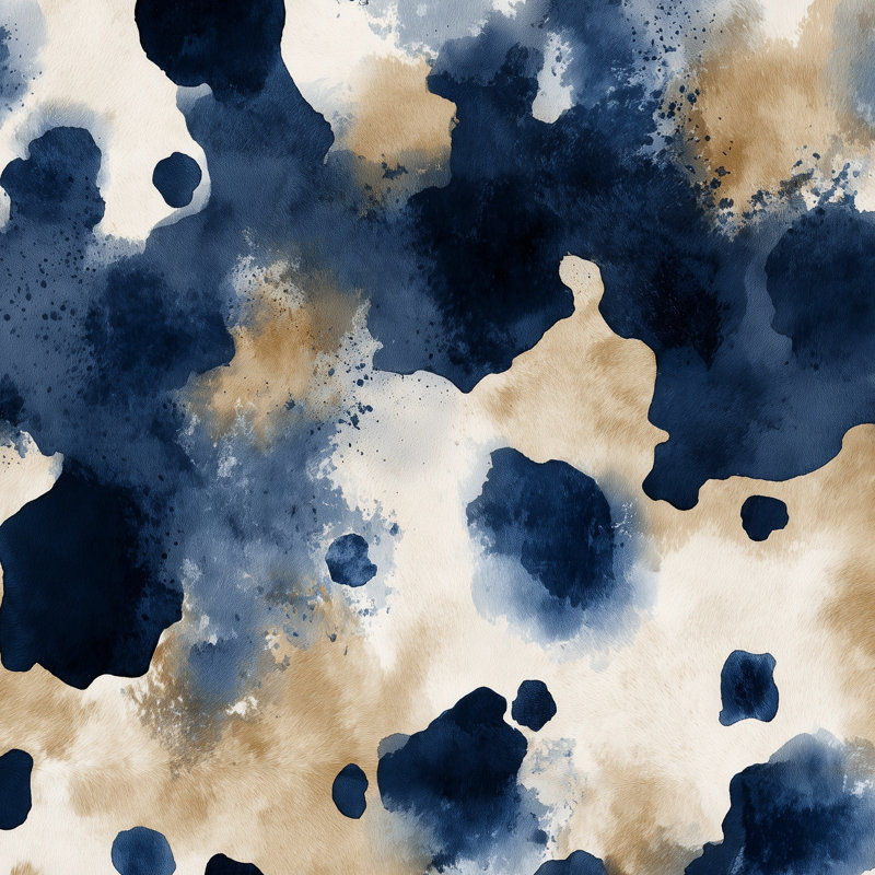 Papier peint abstrait, aquarelle, peinture murale bleue