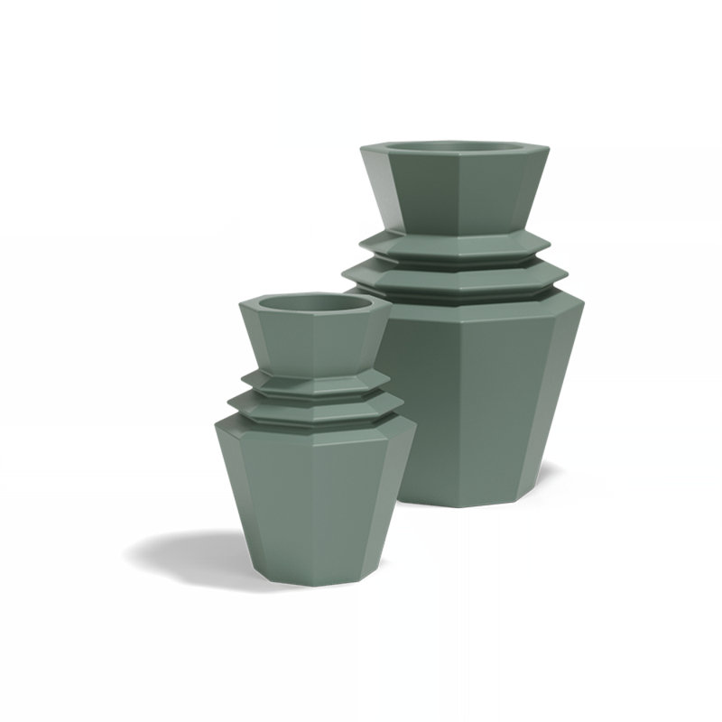 Origami - Hinoki Planter, Green, 31.5" H x 20.25" W x 20.25" D