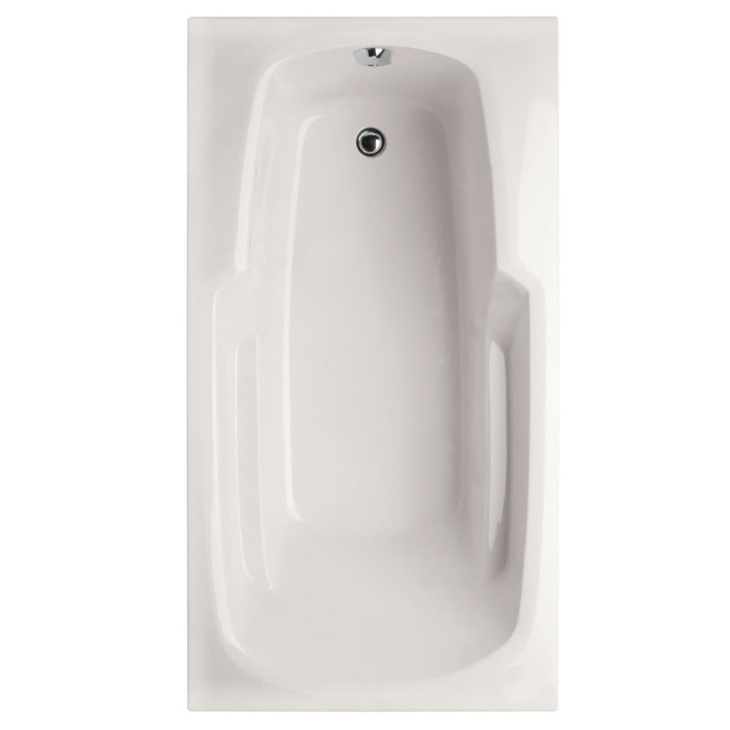 Solo 72'' x 36'' Drop-In Soaking Acrylic Bathtub, White, Satin Brass