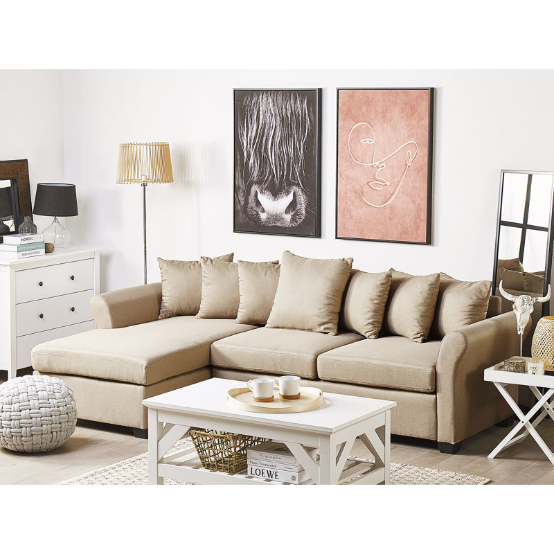 Douglassville 3 Seater Corner Sofa , Beige