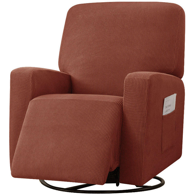 Housse pour fauteuil inclinable à coussins carrés/rectangulaires, Mélange de polyester brique