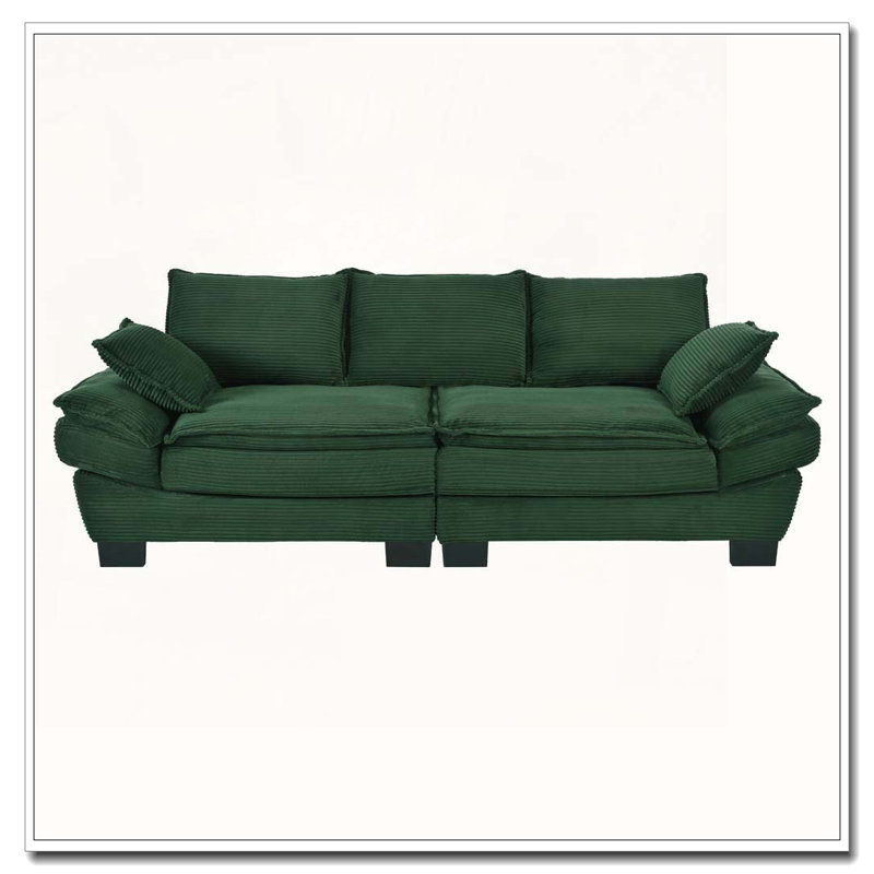 Canapé 85,4 po, Vert foncé