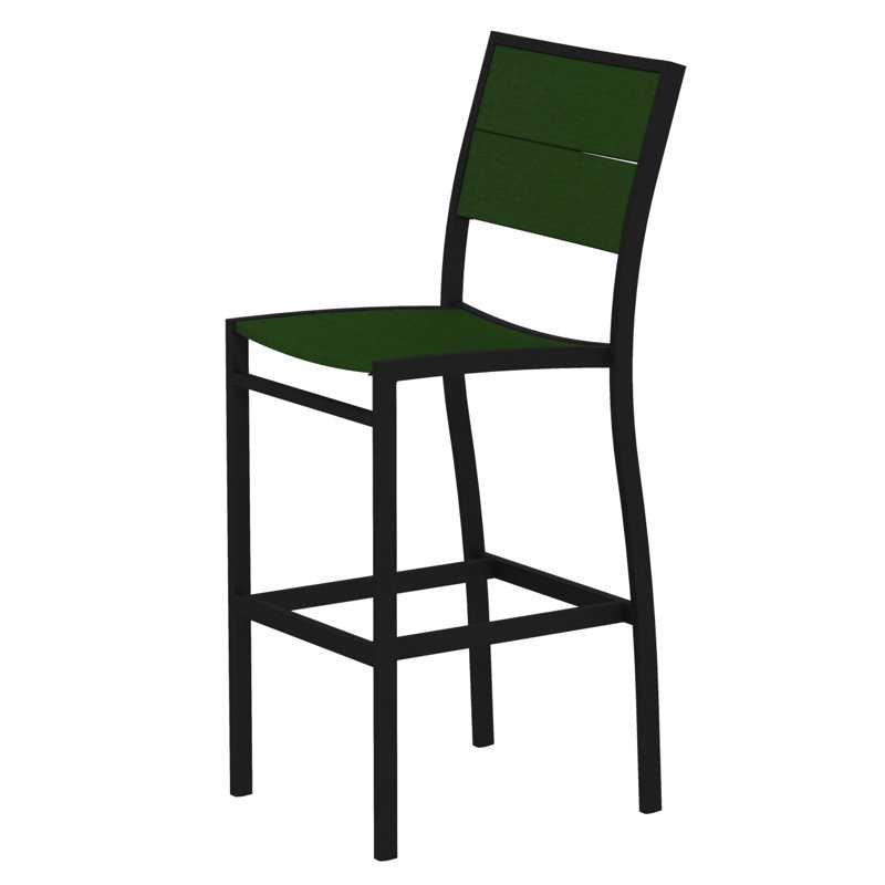 Chaise d'appoint de bar POLYWOOD Surf City, Noir texturé / Forêt tropicale