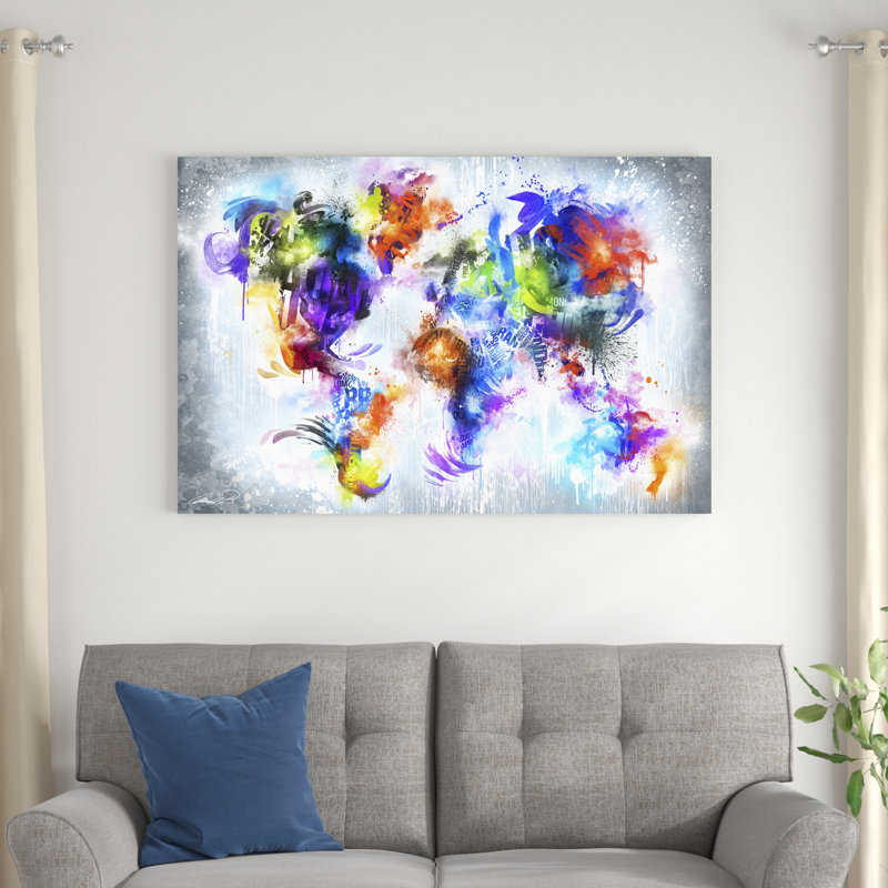 Graffiti Globe, H 32 po x l 48 po x P 1,25 po