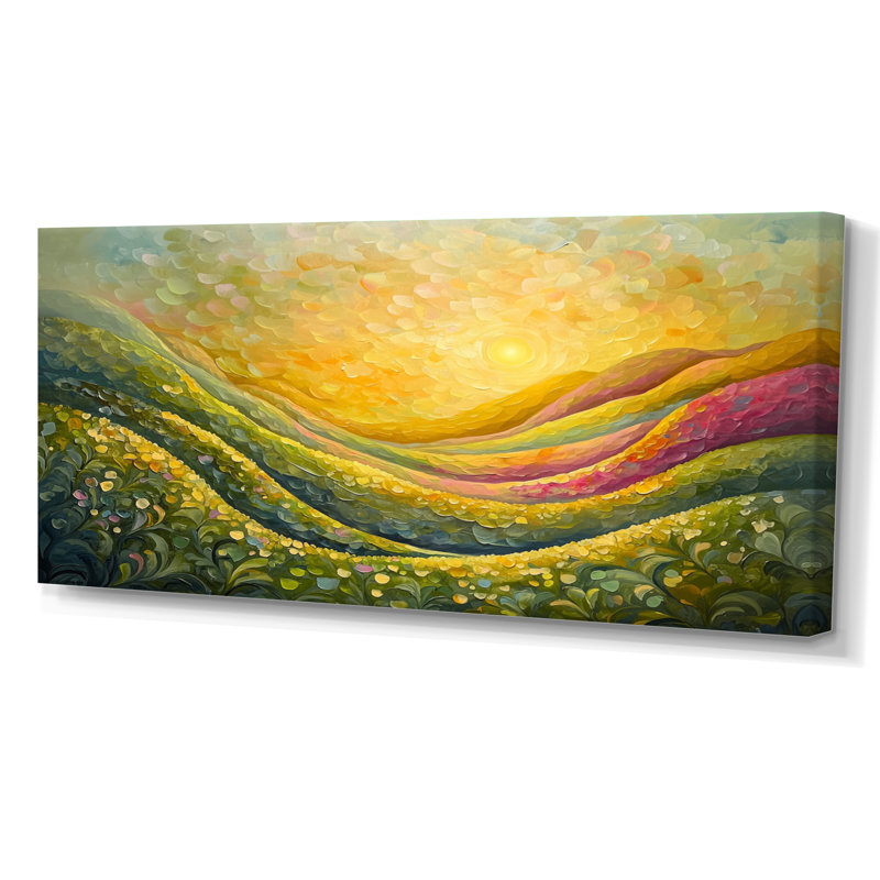 «Minimal Peaks Of Nature Abstract Landscape III - Minimalisme», reproduction sur toile, H 28 po x l 60 po, Wrapped Canvas