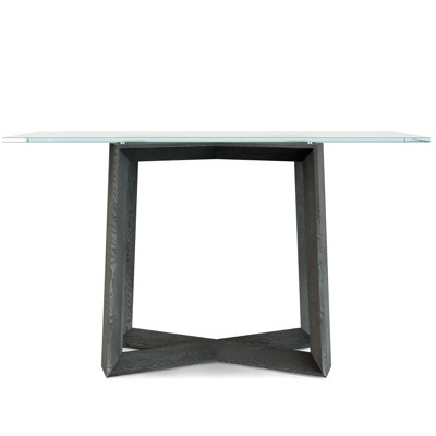Caydance Glass Top Console Table